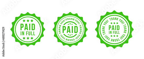 Paid stamp payment stamp in grunge for business finance and paid sign paid in full confirmed payment in vector svg 