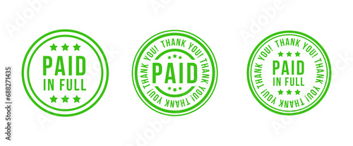 Paid stamp payment stamp in grunge for business finance and paid sign paid in full confirmed payment in vector svg 