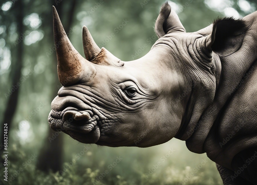 portrait of rhino at nature portrait of rhino at nature