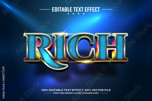 Rich 3D editable text effect template