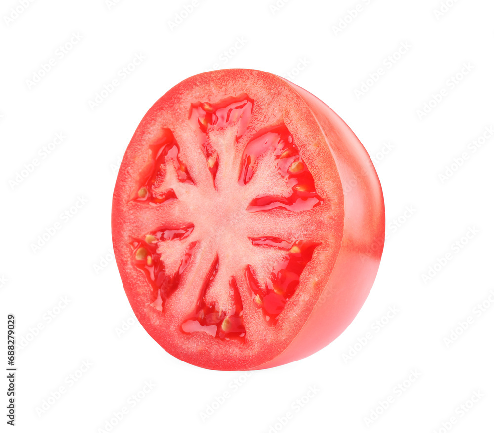 Piece of red ripe tomato isolated on white Piece of red ripe tomato isolated on white