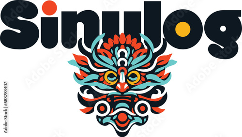 Dynamic Sinulog Design Typography Logo Text  Festive Design for Honoring Cebu s Santo Ni  o