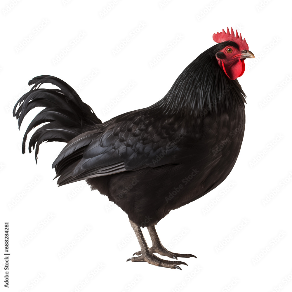 Fototapeta premium Beautiful chicken, cut out - stock png. 