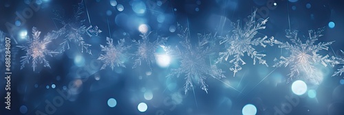 a close up image of snowflakes are shown in the middle of a dark blue background, generative AI © VALUEINVESTOR