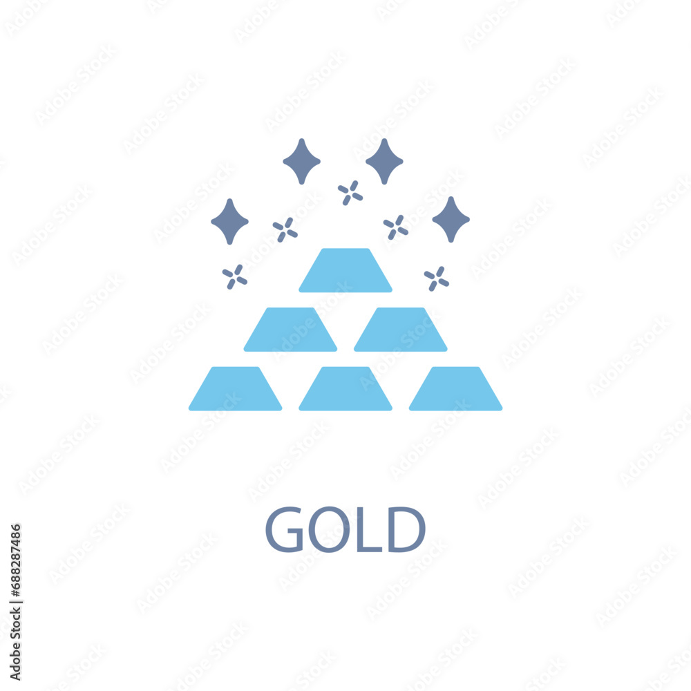 gold concept line icon. Simple element illustration. gold concept outline symbol design.