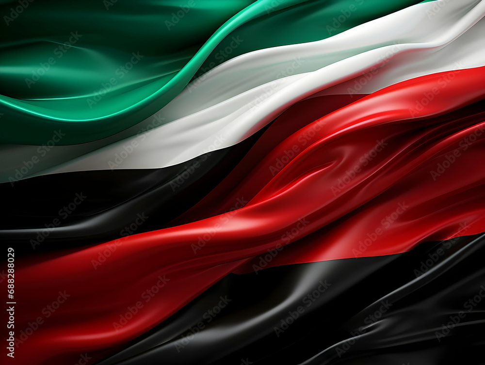 United arab emirates national flag background, UAE flag weaving made by silk cloth fabric, UAE background, ai generated image United arab emirates national flag background, UAE flag weaving made by silk cloth fabric, UAE background, ai generated image