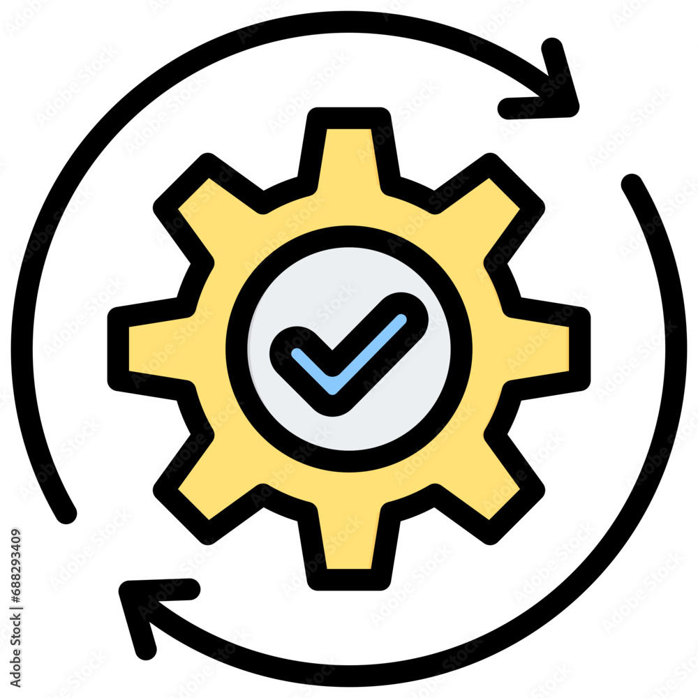 Process Outline Color Icon