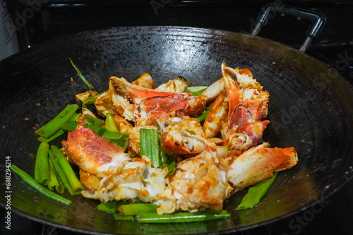 Obraz na plátně Ginger Scallion Crab, Cantonese (Chinese) style