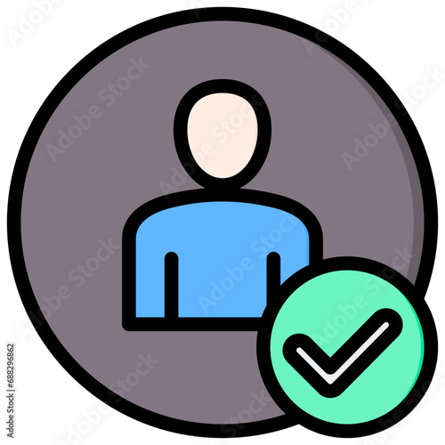 Profile Outline Color Icon