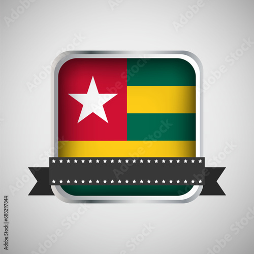 Vector Round Banner With Togo Flag