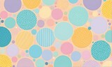 Colorful circles on beige background. Template, wallpaper, banner, background, pattern	