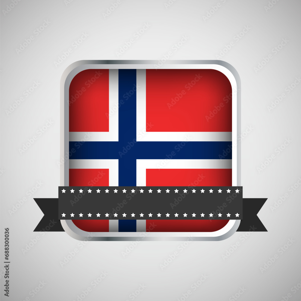 Obraz premium Vector Round Banner With Norway Flag