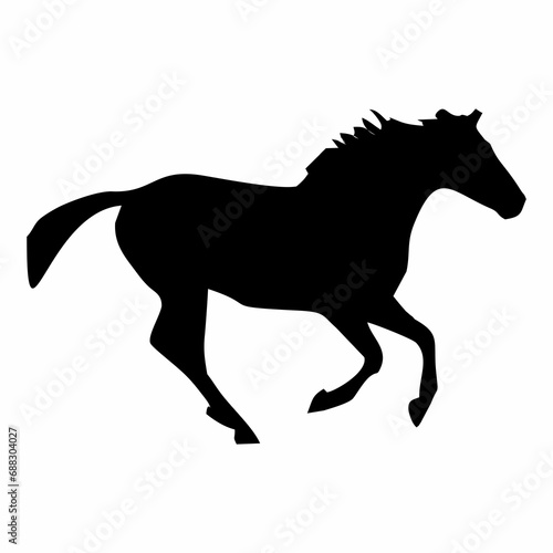 silhouette of a standing horse in black