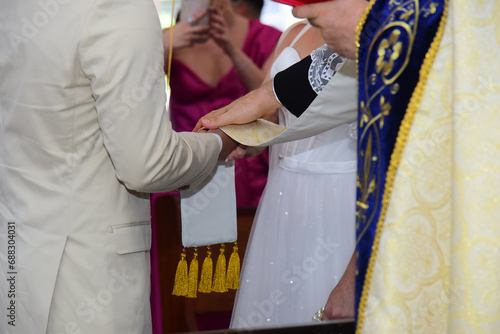 ceremony bride and groom, ceremony in the church, wedding ceremony, bride and groom, wedding dress