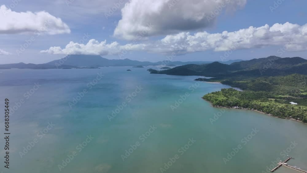 Lagoon Among The Green Nature Of The Philippine Island, Aerial View Lagoon Among The Green Nature Of The Philippine Island, Aerial View