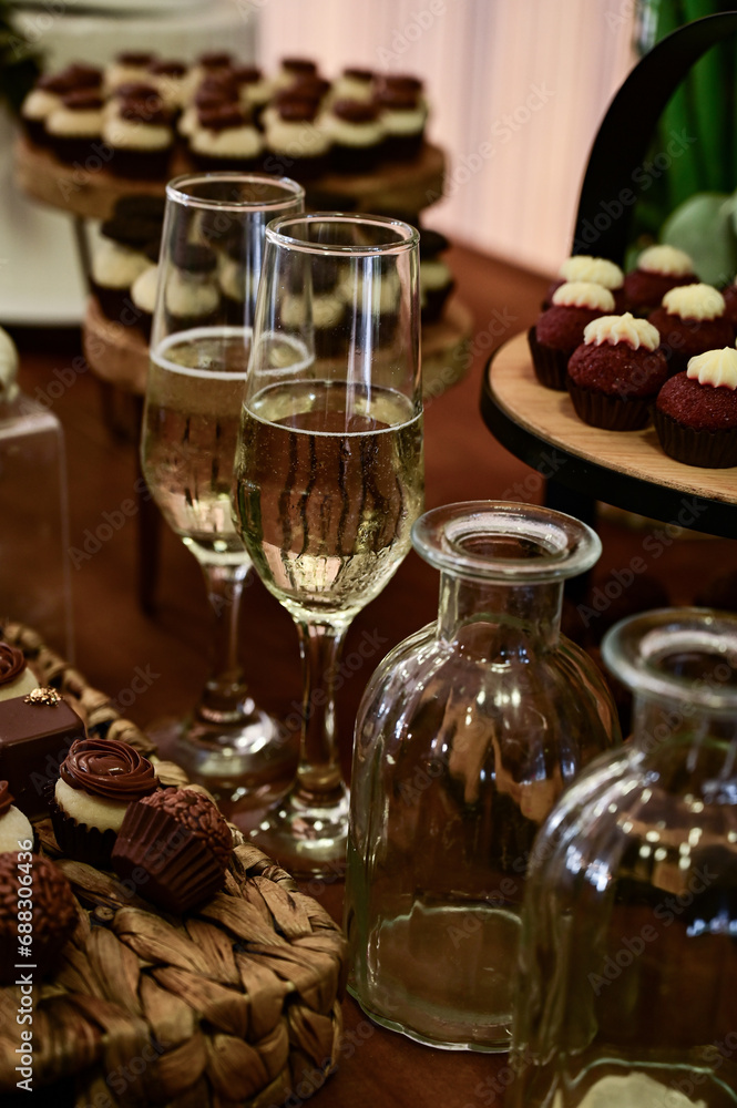 wine and sweets, wine and chocolate, sparkling wine, sparkling, candy table, alcoholic beverage, beverage, drink, birthday party
