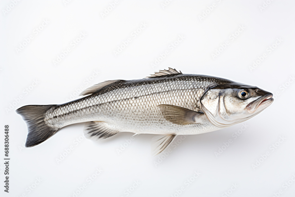 a fish that is standing up on a white surface