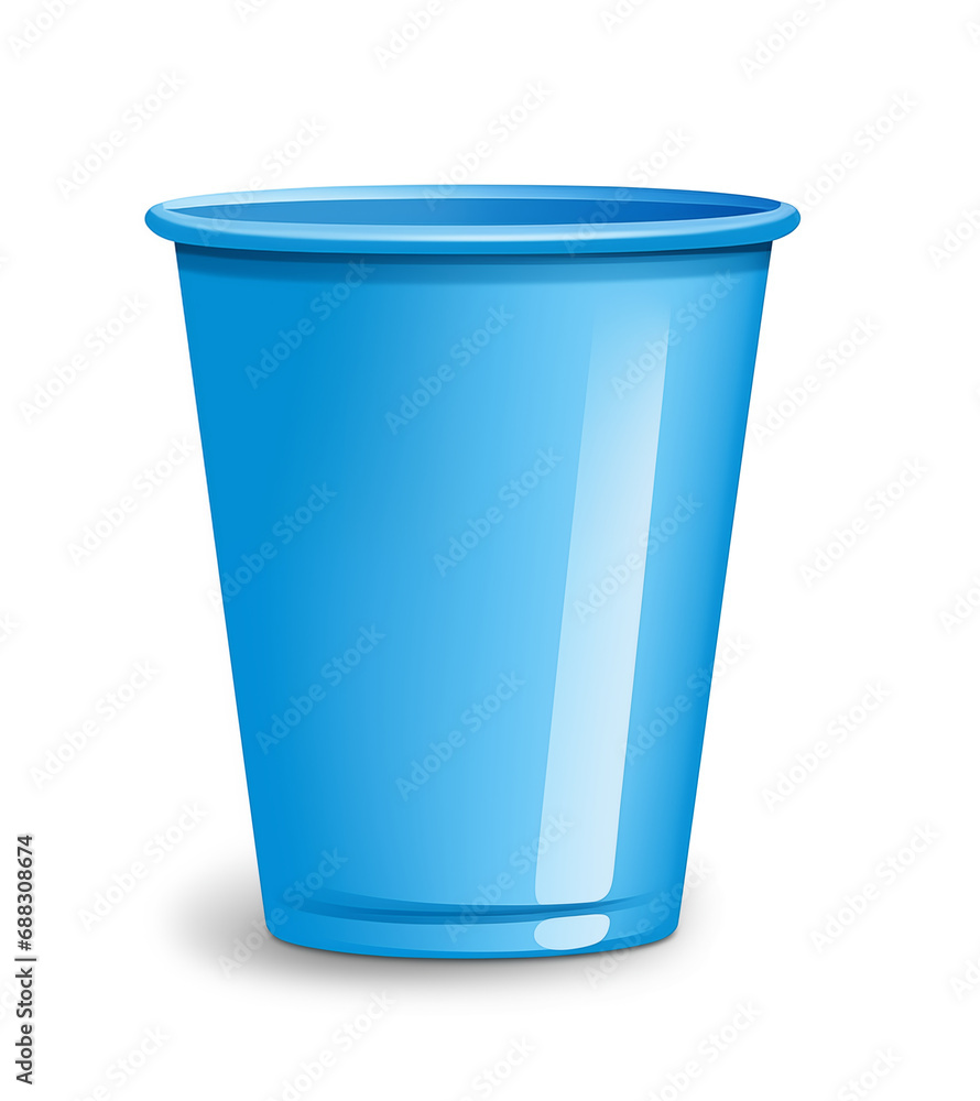 simple plastic blue cup with highlight simple plastic blue cup with highlight