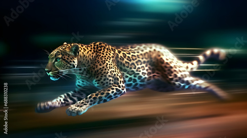 Leopards run at high speed