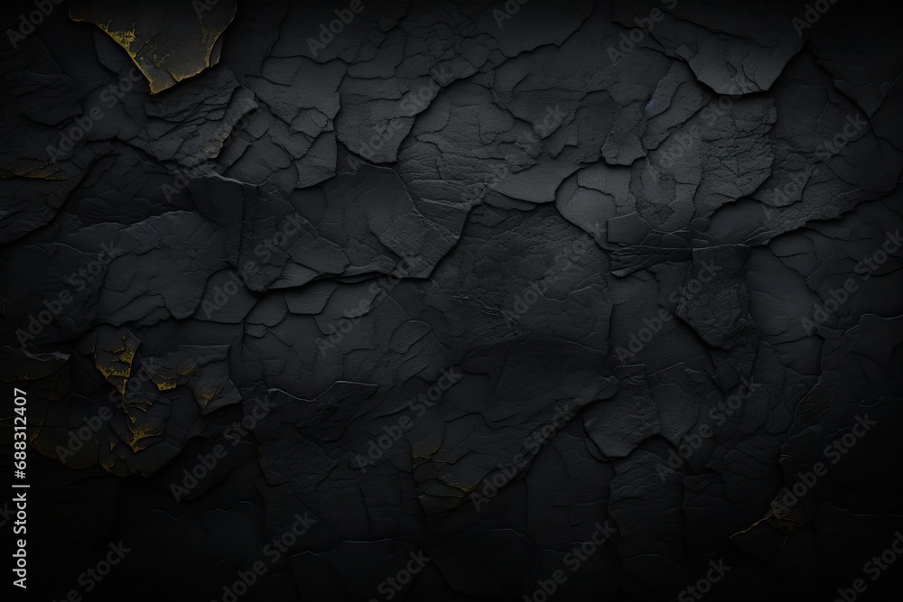 background texture stone lava abstract Black banner horizontal copy space art grey grimy illustration marbled canvas painting website graphic poster retro frame vintage - obrazy, fototapety, plakaty 