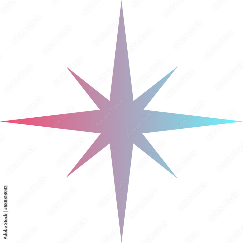 Obraz premium gradient purple star shape brutalist abstract geometric style
