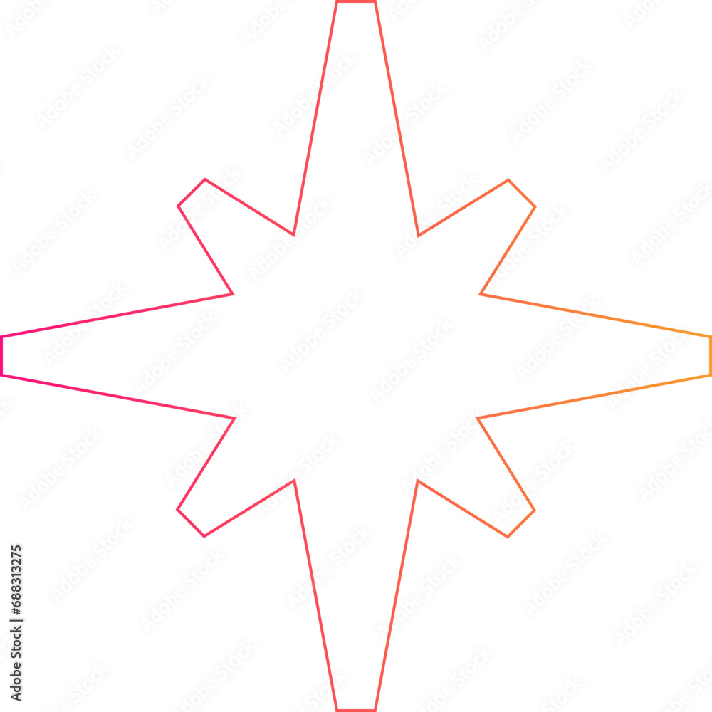 pink star shape brutalist abstract geometric style