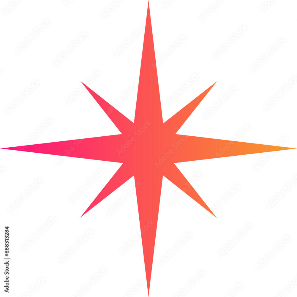 Obraz premium blue star shape brutalist abstract geometric style