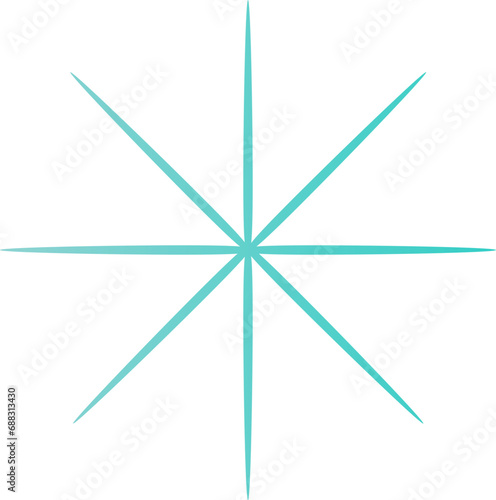 blue star shape brutalist abstract geometric style