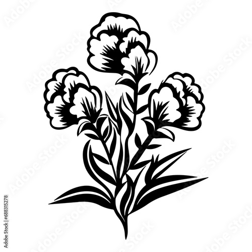 snapdragon flower botanical illustration  Meadow plant vector illustration  Generative AI.