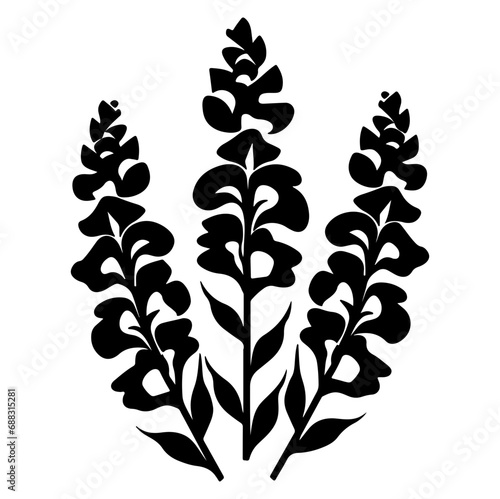 Fototapeta Naklejka Na Ścianę i Meble -  snapdragon flower botanical illustration, Meadow plant vector illustration, Generative AI.