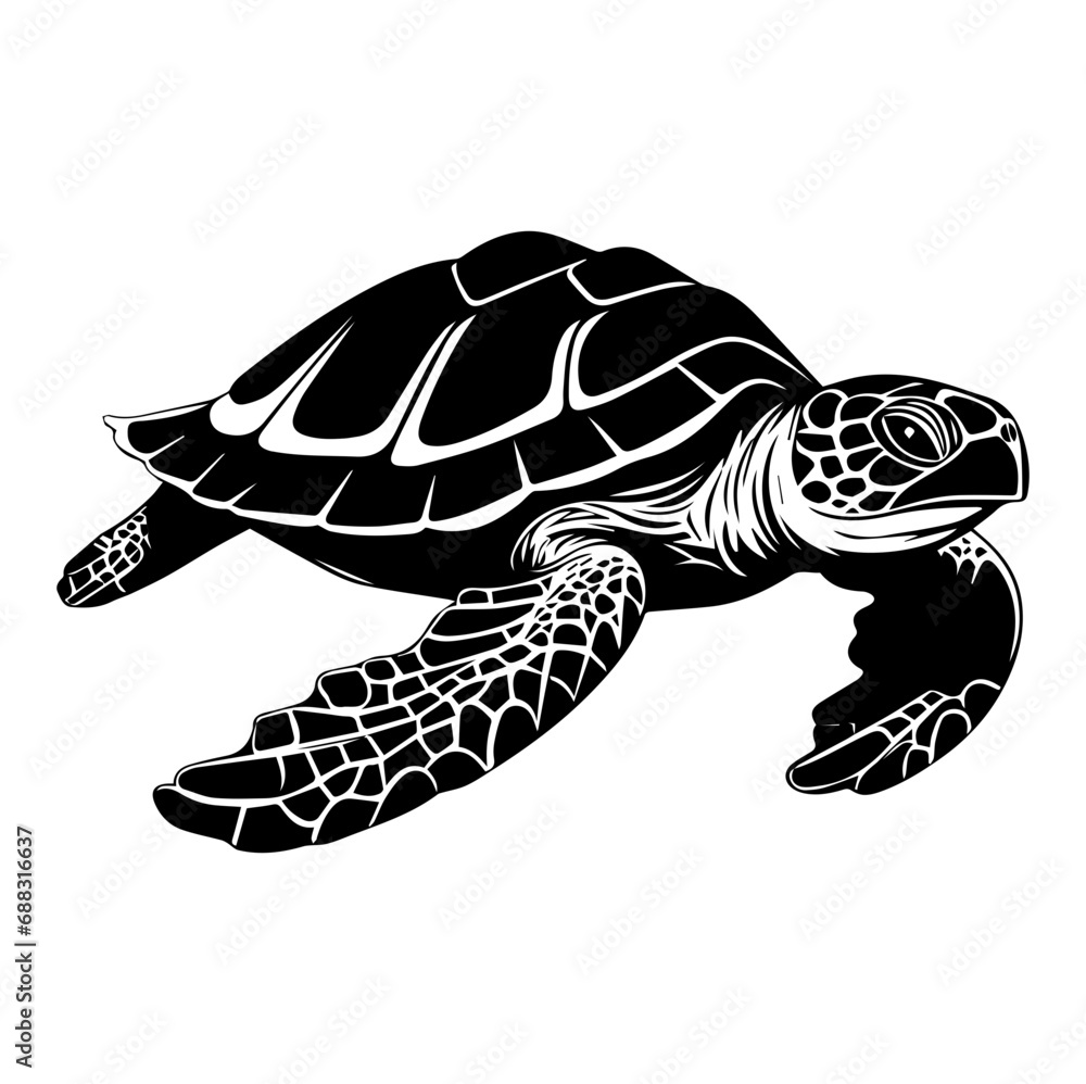 Turtle marine animal icon. Sea turtle silhouette. vector illustration Turtle marine animal icon. Sea turtle silhouette. vector illustration
