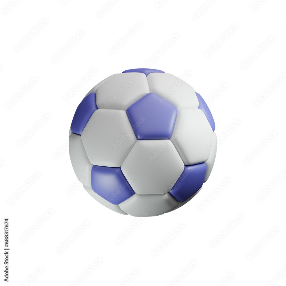 3d soccer ball isolated on transparent, plastic render style 3d soccer ball isolated on transparent, plastic render style
