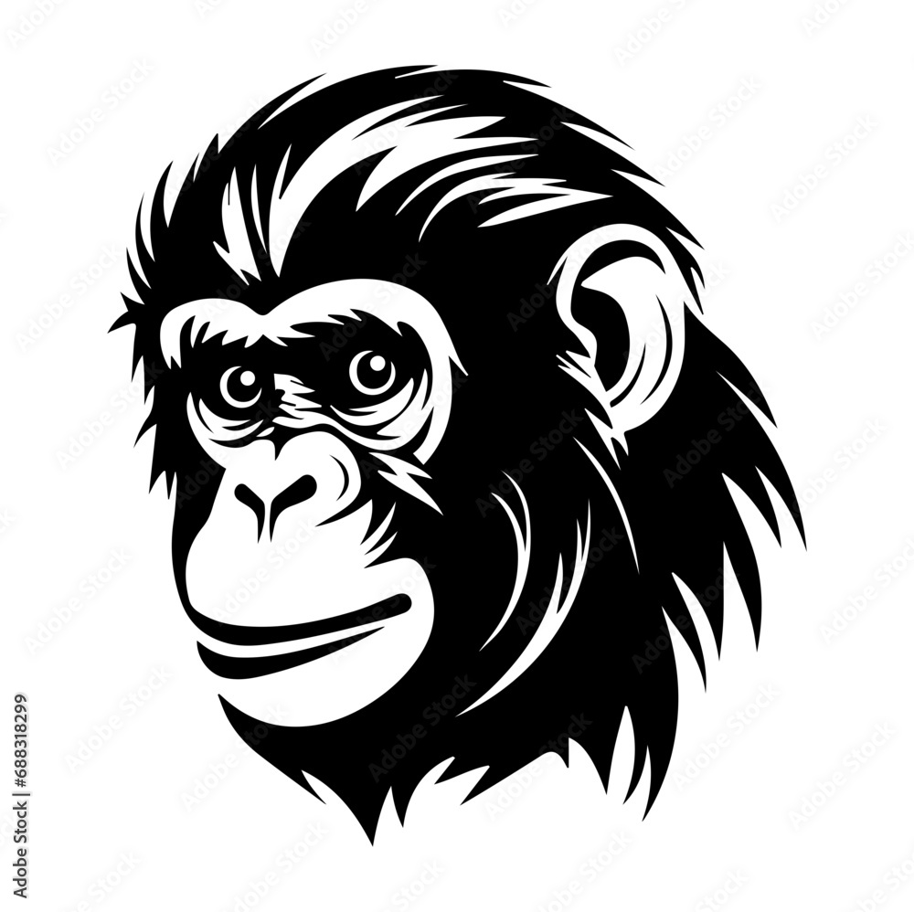 monkey Mascot Head Illustration, monkey logos or icons, Generative AI. monkey Mascot Head Illustration, monkey logos or icons, Generative AI.