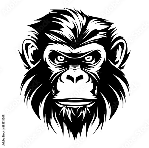 Fototapeta Naklejka Na Ścianę i Meble -  monkey Mascot Head Illustration, monkey logos or icons, Generative AI.