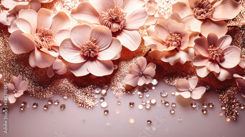 Rose Gold Romance  A Chic and Glamorous Background for Wedding Invitations