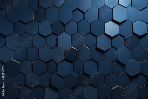 backdrop rendering 3d illustration placeholder texture background navy blue dark Hexagonal threedimensional abstract art business mobile phone concept connection datum photo