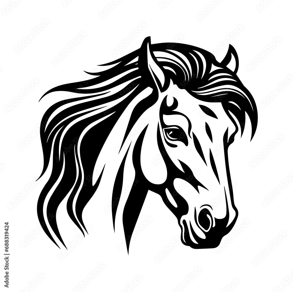 horse Mascot Head Illustration, horse logos or icons, Generative AI. horse Mascot Head Illustration, horse logos or icons, Generative AI.