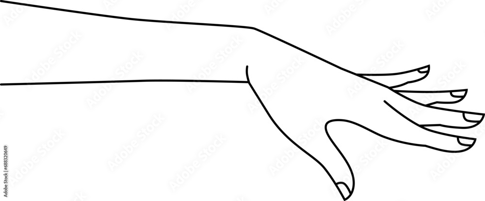 Woman's hand sketch vector illustration. Elegant hand design elements