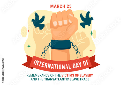 International Day of Remembrance of the Victims of Slavery and the Transatlantic Slave Vector Design Illustration to Against Trafficking in Persons