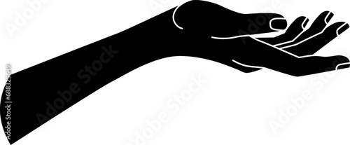 Woman's hand silhouette vector illustration. Elegant hand design elements