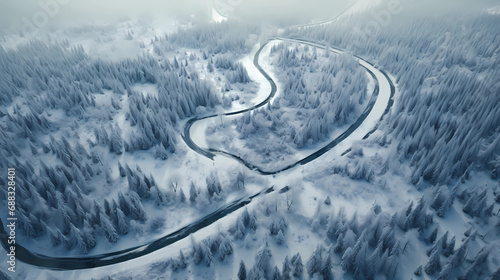 breathtaking aerial view of a snowy landscape 