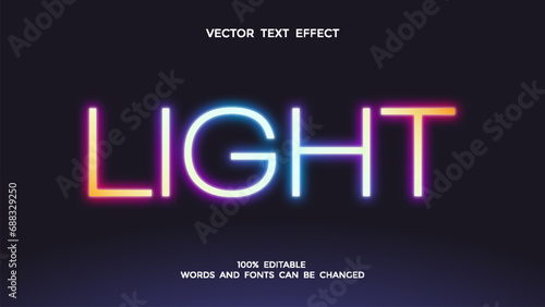 multicolored neon light editable text effect