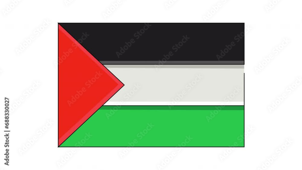 Animation forms the Palestine flag icon Animation forms the Palestine flag icon
