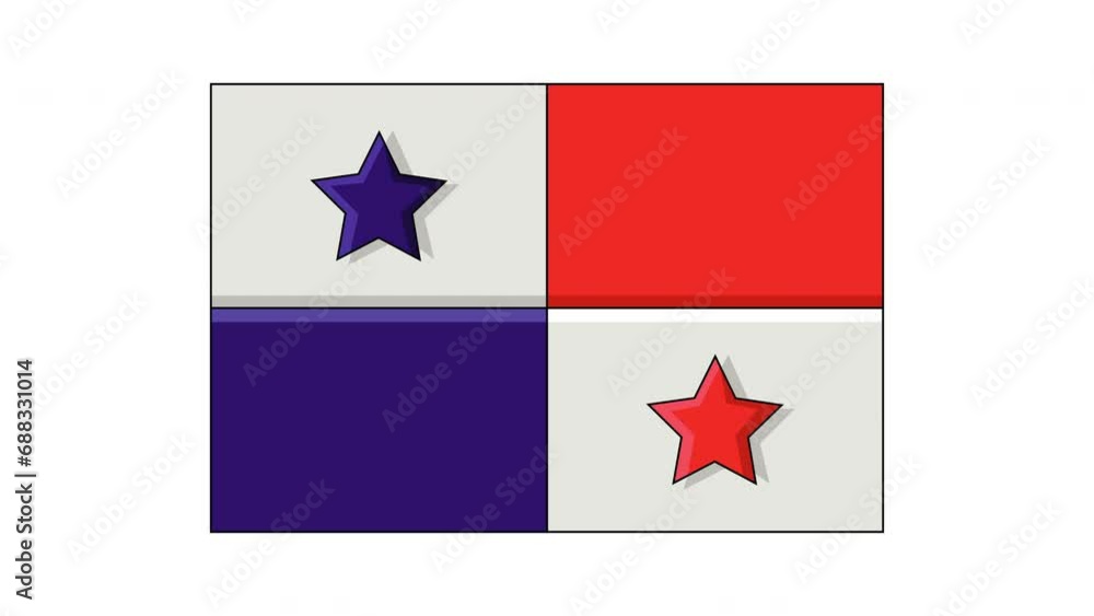 Animation forms the icon for the flag of the country of Panama Animation forms the icon for the flag of the country of Panama
