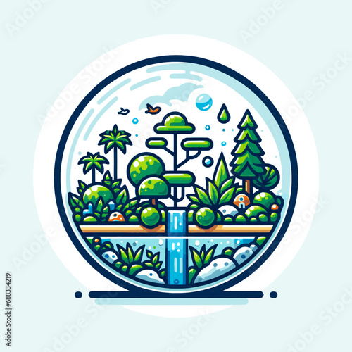 Miniature Ecosystem Terrarium Icon
