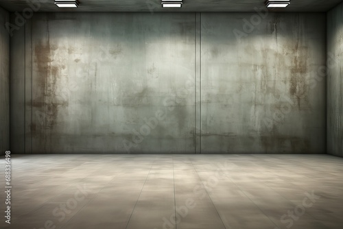Scene Garage Empty Floor Background Wall Concrete room grey cement blank space wide panoramic panorama rural modern exposed light stage © akkash jpg
