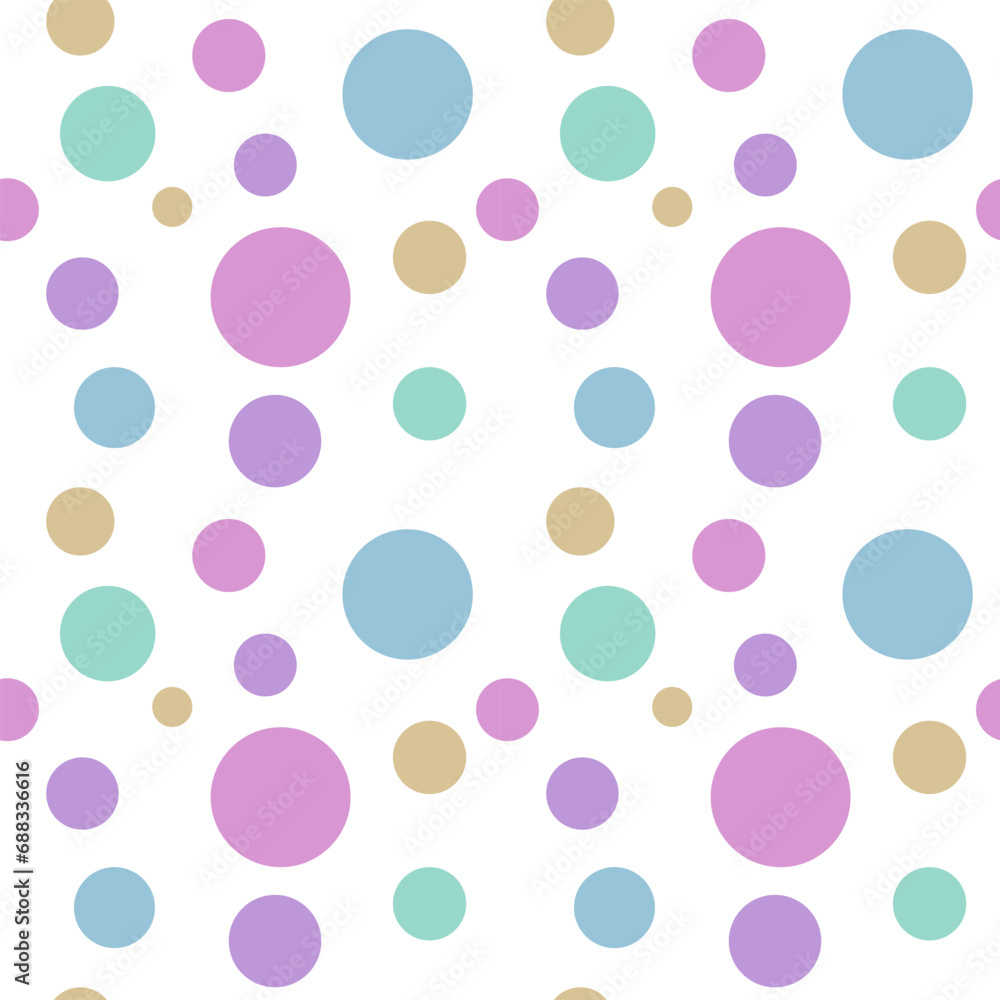 seamless colorful pastel polka pattern on white background seamless colorful pastel polka pattern on white background