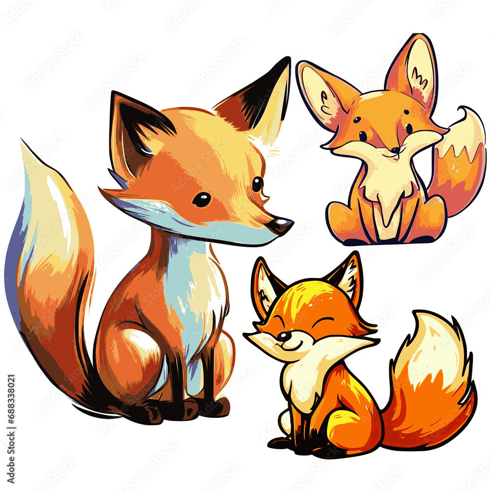 Obraz premium Fox picture, It's an animal illustration used in common applications 