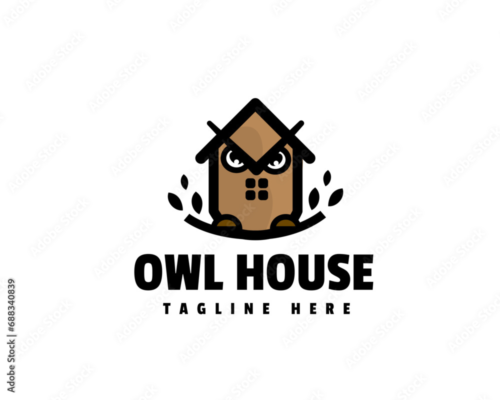 owl smart house logo icon symbol design template illustration inspiration
