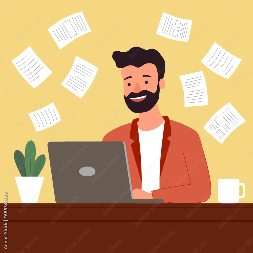 Freelancer writing articles on laptop computer. Creative content writer. Blogger. Freelancer writing articles on laptop computer. Creative content writer. Blogger.